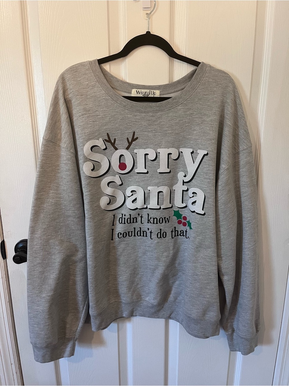Wound Up "Sorry Santa I Didn't Know I Couldn't Do That" Christmas Sweatshirt XXL